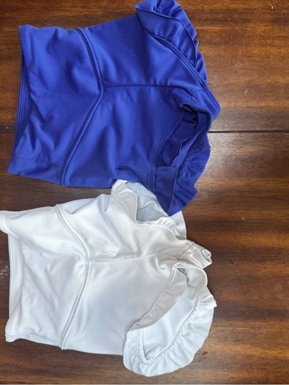 Girls' Ruffled Tiger Friday dance Shorts - Royal Blue and White